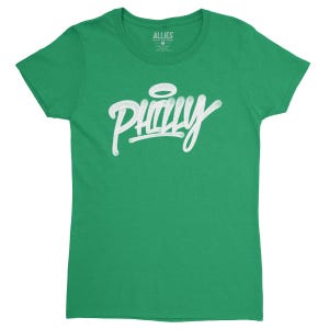 Philadelphia Graffiti Women&#39;s T-Shirt | Urban Street Art Design | Trendy Philly Fashion | Philadelphia Graphic Tee | Gift for Art Lovers