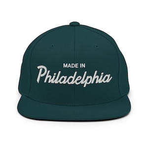Made in Philadelphia Snapback Hat | Original Retro Script Baseball Cap | Adjustable Philly Hat for Men & Women | 80s 90s Philadelphia Gift