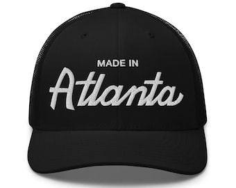Made in Atlanta Trucker Hat | Retro Design | Adjustable Snapback | Unisex Cap | Classic Style | Stylish Streetwear | Atlanta Gift Idea