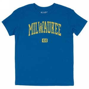 Milwaukee 414 Kids T Shirt | Youth Area Code 414 Tee for Boys Girls Teens Tweens | Vintage Style Milwaukee Print | City Pride Gift