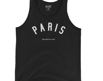 Paris France Tank Top | Vintage Retro Athletic Style Shirt | 80s 90s Paris Sleeveless Top | Men’s & Unisex Streetwear | Gift for Travelers