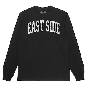 -shirt vintage à manches longues East Side | T-shirt quartier rétro pour homme et unisexe | Vêtements classiques de l'East Side