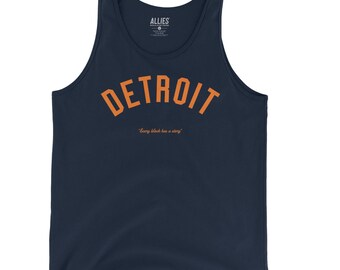 Detroit Tank Top | Vintage Retro Athletic Style Shirt | 80s 90s Detroit Sleeveless Top | Men’s & Unisex Streetwear | Gift for Travelers