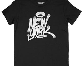 Kids New York City Graffiti T-Shirt | Youth Unisex Boys & Girls Tee | Cool Streetwear for Teens | NYC City Name Design