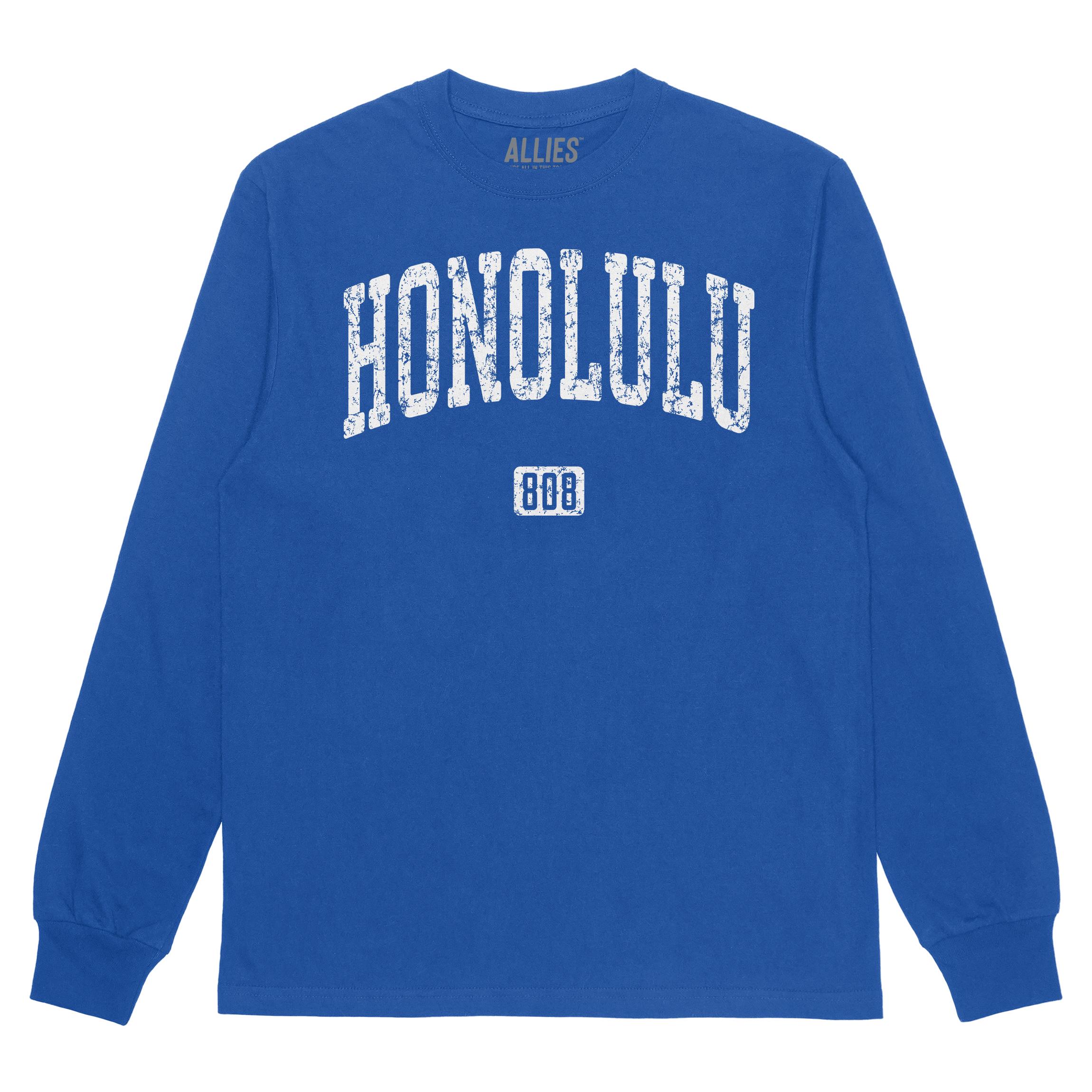 Honolulu 808 Long Sleeve T-shirt | Vintage Hawaii Area Code 808