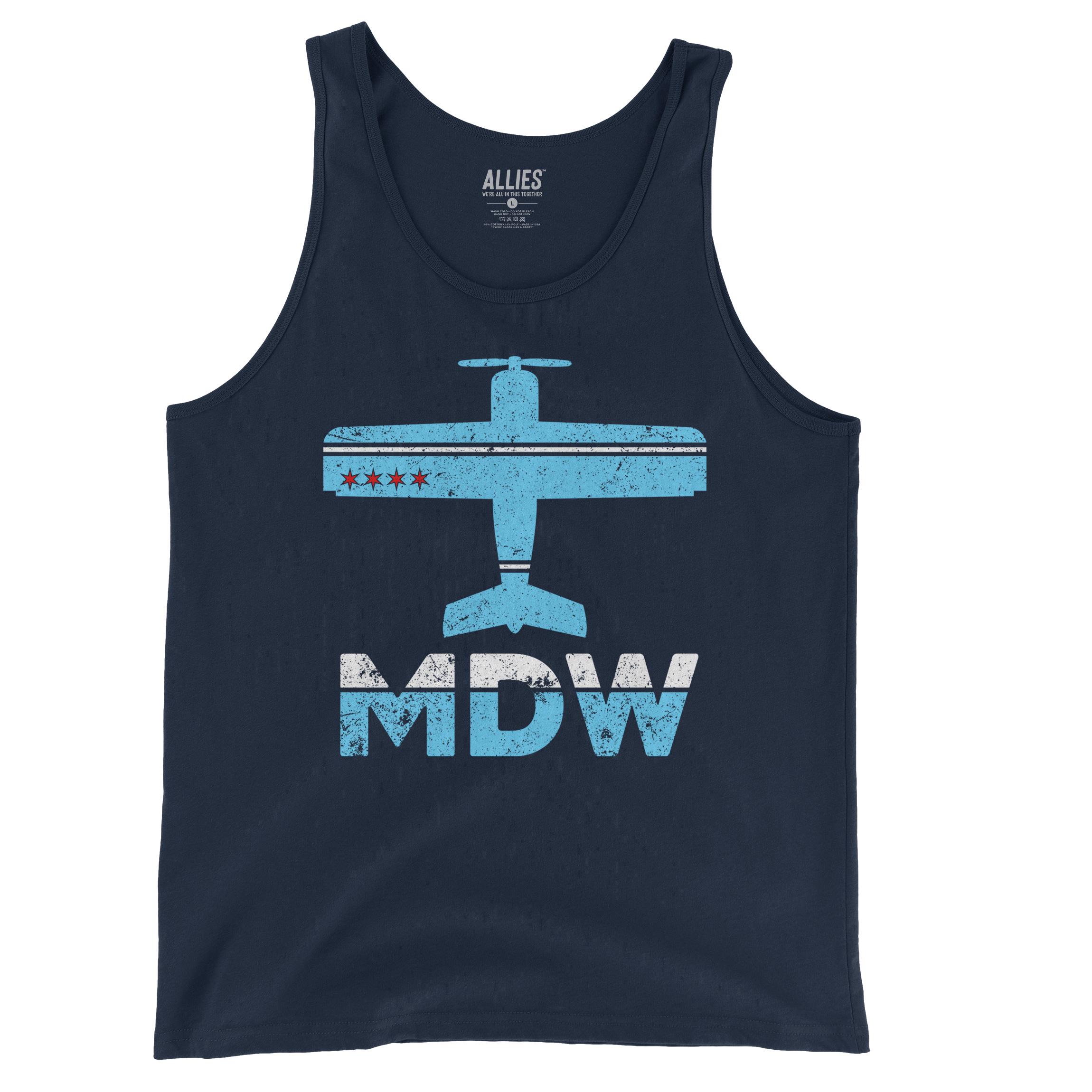 シカゴ MDW レトロ エアプレーン タンクトップ | ヴィンテージ ミッド