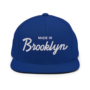Made in Brooklyn Snapback Hat | Original Retro Script Baseball Cap | Adjustable NYC Hat for Men & Women | 80s 90s Brooklyn Gift