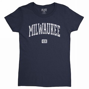 Milwaukee 414 Womens T Shirt | Area Code 414 Fitted Tee with Vintage Style Milwaukee Print | Midwest City Gift | Gift for Her