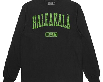 Haleakala Hawaii Long Sleeve T-Shirt | Retro Shirt | Vintage Maui Tee | Unisex Adventure Shirt | Hawaii Gift for Him