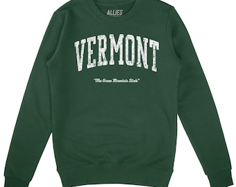 Sweat-shirt Vermont | Pull unisexe rétro Vermont | Cadeau d'État douillet de poids moyen pour lui, elle ou les amoureux de Green Mountain State