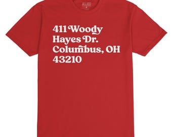 Camiseta del estadio de fútbol americano de Ohio / Camiseta vintage para aficionados con la dirección del estadio de Columbus, Ohio / Regalo retro de Ohio / Estilo de fútbol americano unisex