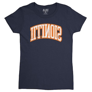 Illinois T-Shirt for Women | Retro Graphic Tee | Vintage State Pride Shirt for Her | Casual University Top | Cool Illinois Gift