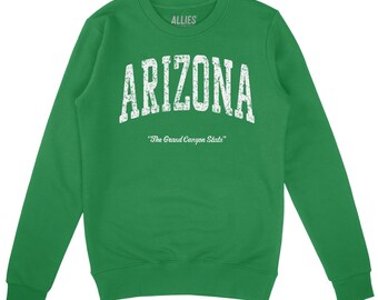 Arizona Crewneck Sweatshirt | Unisex Retro Arizona Pullover | Midweight Southwest State Gift For Him Her Or Desert Adventure Lovers