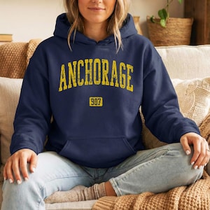 Anchorage 907 Hoodie, Alaska Crewneck Sweatshirt, Area Code Pullover, Unisex City Souvenir