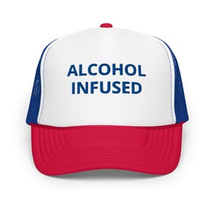 Alcohol Infused Vintage Foam Trucker Hat | Funny Drinking Cap | Retro Snapback Hat | Party Humor Gift | Beer Lover Mesh Hat | Quirky Cap