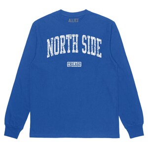 -shirt vintage à manches longues North Side Chicago | T-shirt quartier rétro pour homme et unisexe | Vêtements classiques North Side