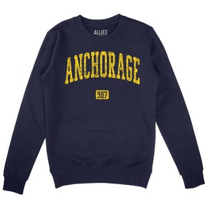 Anchorage 907 Sweatshirt | Vintage Alaska Area Code 907 Shirt | Retro Men & Unisex Anchorage Pullover | Alaska Gift