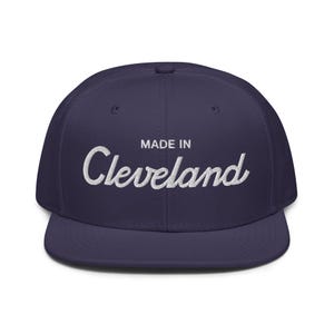 Made in Cleveland Snapback Hat | Original Retro Script Baseball Cap | Adjustable Cleveland Hat for Men & Women | 80s 90s Cleveland Gift
