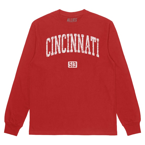Cincinnati Sweatshirt Cincinnati Ohio Red Script City Sweatshirt ...