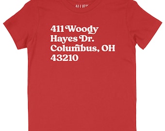 Camiseta infantil con la dirección del estadio de fútbol americano de Ohio / Camiseta vintage para jóvenes aficionados de Columbus, Ohio / Para niños, niñas y adolescentes / Regalo retro unisex de Ohio