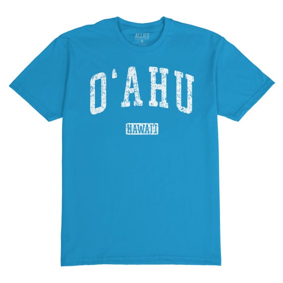 Maglietta Oahu Hawaii Camicia Hawaii Vintage per Uomo T-shirt