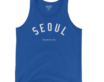 Seoul Korea Tank Top | Vintage Retro Athletic Style Shirt | 80s 90s Korean City Sleeveless Top | Men’s & Unisex Tee | Gift for Travelers