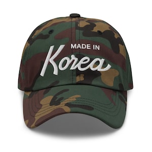 Made in Korea Dad Hat | Unstructured Baseball Cap | Adjustable Embroidered Hat | Gifts for Him | Korean Apparel | Casual Streetwear Cap