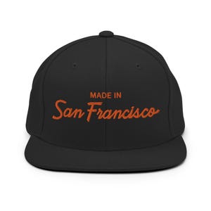 Made in San Francisco Snapback Hat | Original Retro Script Baseball Cap | Adjustable SF Hat for Men & Women | 80s 90s San Francisco Gift