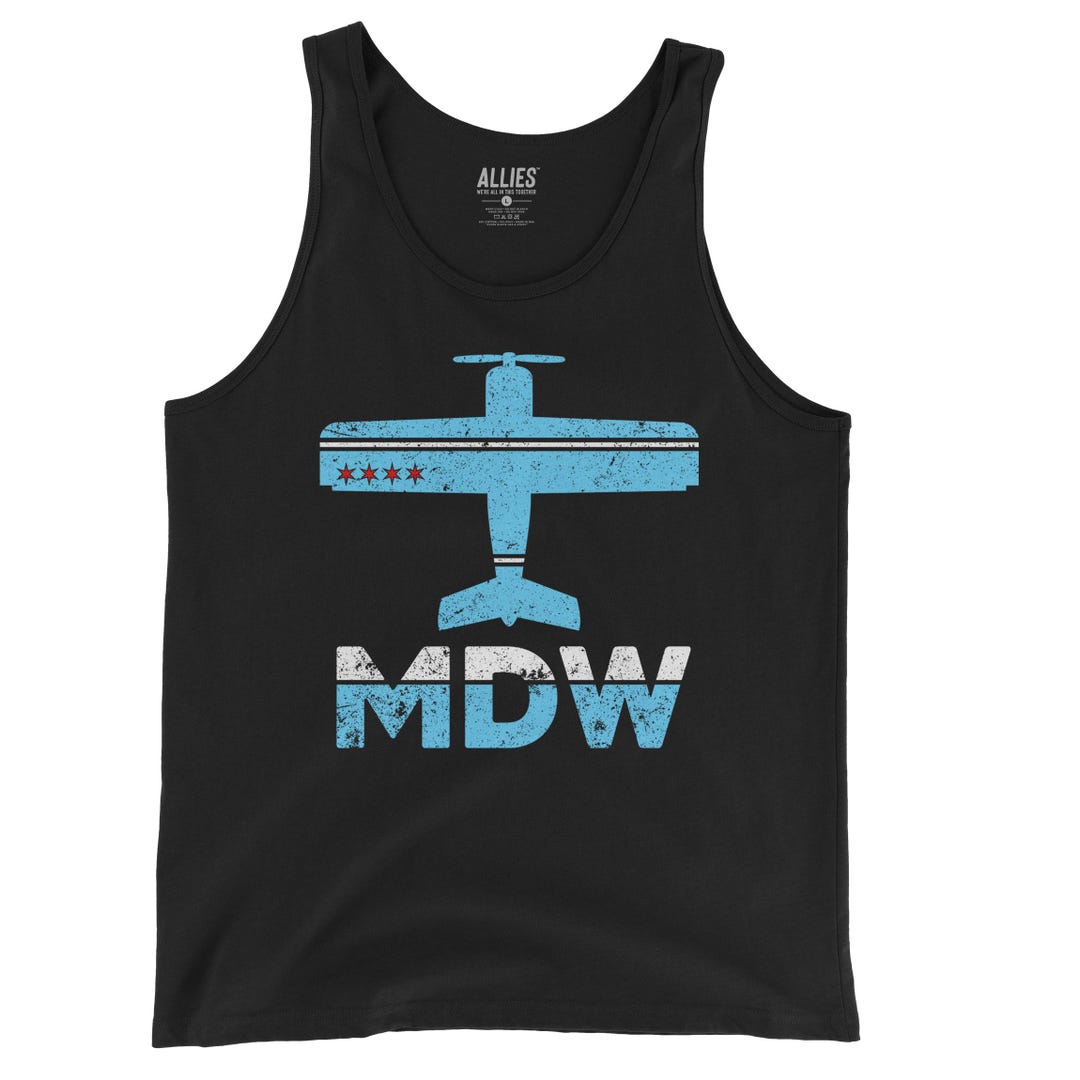 【mic】vintage tank top ヴィンテージ タンクトップ シカゴMDWレトロ飛行機タンクトップ｜ヴィンテージミッドウェイ空港
