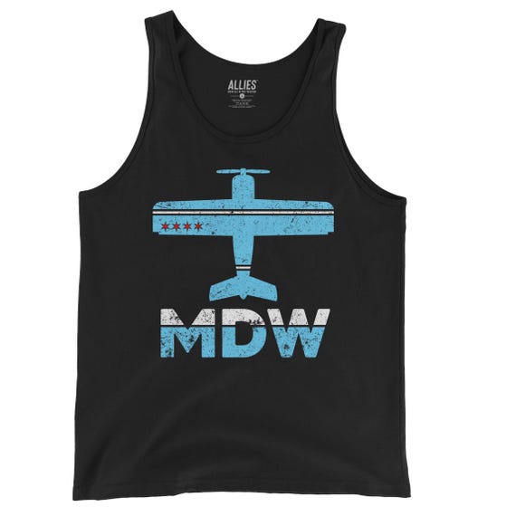 シカゴ MDW レトロ エアプレーン タンクトップ | ヴィンテージ ミッド