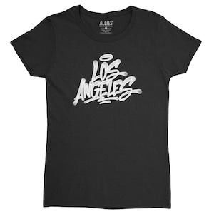 Los Angeles Graffiti Women&#39;s T-Shirt | Urban Street Art Design | Trendy LA Fashion | Unique Los Angeles Graphic Tee | Gift for Art Lovers