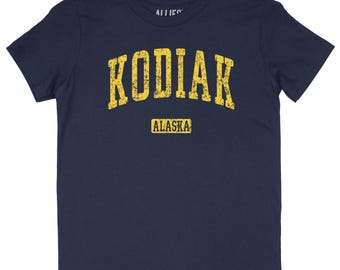 Camiseta infantil de Kodiak, Alaska / Camiseta vintage de Alaska para niños y niñas / Camiseta retro unisex de Kodiak para adolescentes / Regalo de aventura para jóvenes