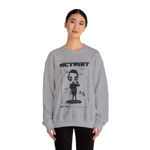 Sweat-shirt punk de Détroit | Conception punk DIY vintage | Chemise punk rock unisexe | Scène musicale de Motor City | Affiche de groupe rétro esthétique image 3