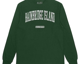 Bainbridge Island Long Sleeve T-Shirt | PNW Adventure Shirt | Retro Washington Tee | Unisex Mountain Shirt | Island Gift for Him