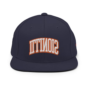 Illinois Snapback Hat - Illinois Flipped - Flat Brim, Structured Cap, Illinois Grad, Illinois Football, Illinois Gift