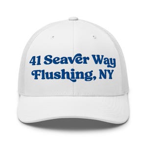 New York Baseball Stadium Queens Trucker Hat | NYC Mesh Cap | Big Apple Sports Hat | Classic Baseball Fan Gift | Flushing NY Hat