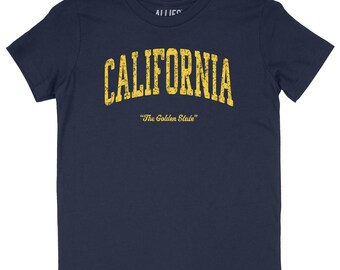 Californië kinder T-shirt | Het Golden State-T-shirt | Jeugd Jongens Meisjes Tiener | Uniseks Californië-shirt | Retro avontuurlijk ontwerp | Cali-cadeau