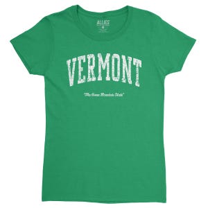 Vermont Women&#39;s T-shirt | Retro Vintage Tee for Green Mountain State Lovers | Gift for Her | Ladies Vermont Shirt | Vacation Souvenir