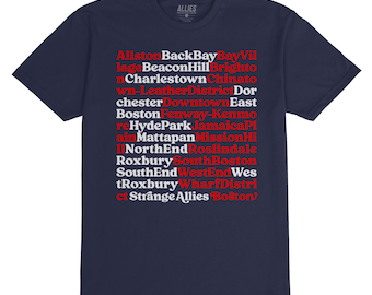 Boston Neighborhoods T-Shirt | Men’s Unisex Retro Tee | Boston Gift for Him | Vintage Boston Souvenir | Local Boston Lover Shirt