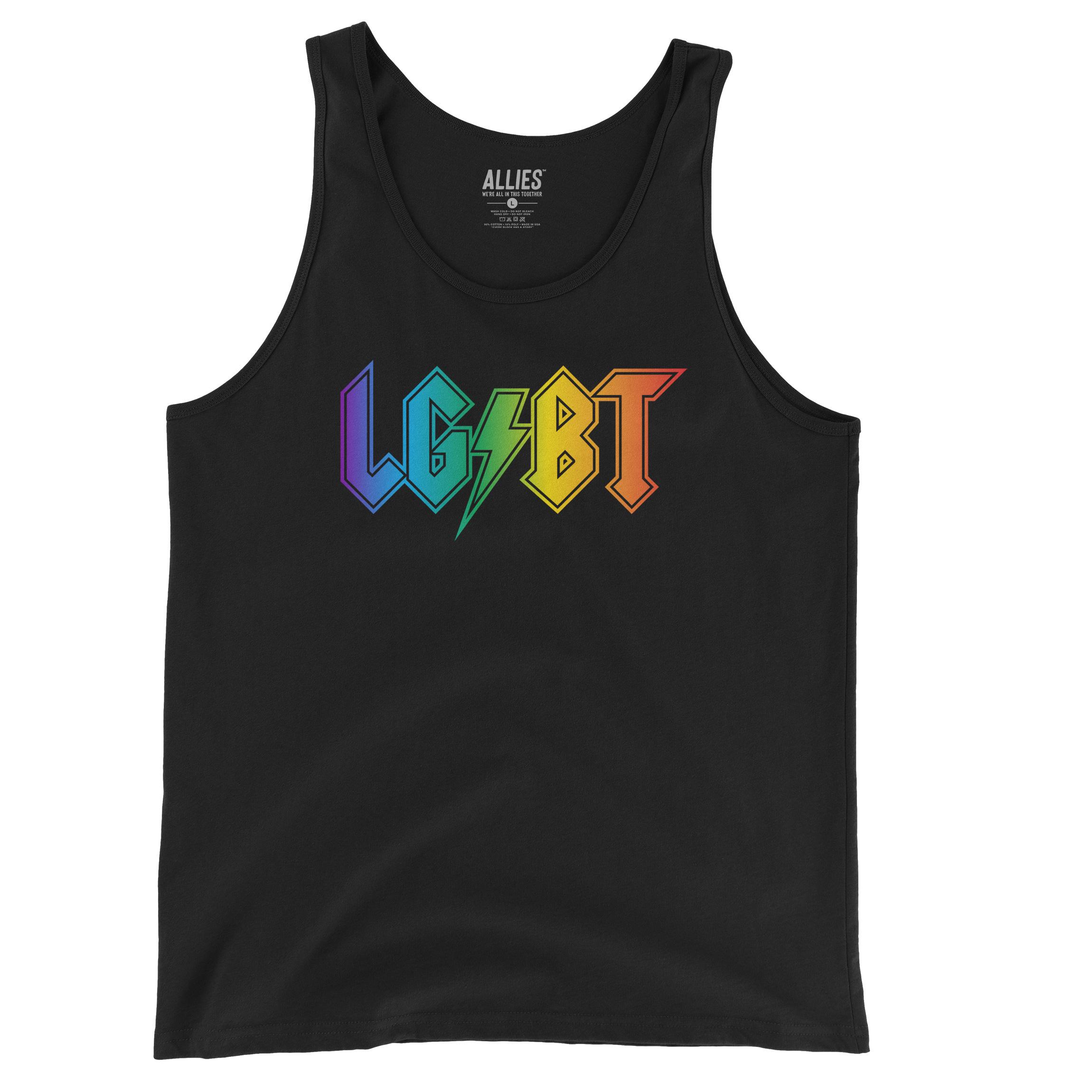 Tanktop LGBT Rocks | Mouwloos Pride-T-shirt voor heren en uniseks | LHBTQ-shirt rock-n-roll | Kleurrijke zomertop