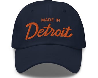 Made in Detroit Dad Hut | Unstrukturierte Baseballkappe | Einstellbar gestickte Mütze | Geschenke für Ihn | Detroit Bekleidung | Lässige Streetwear Mütze