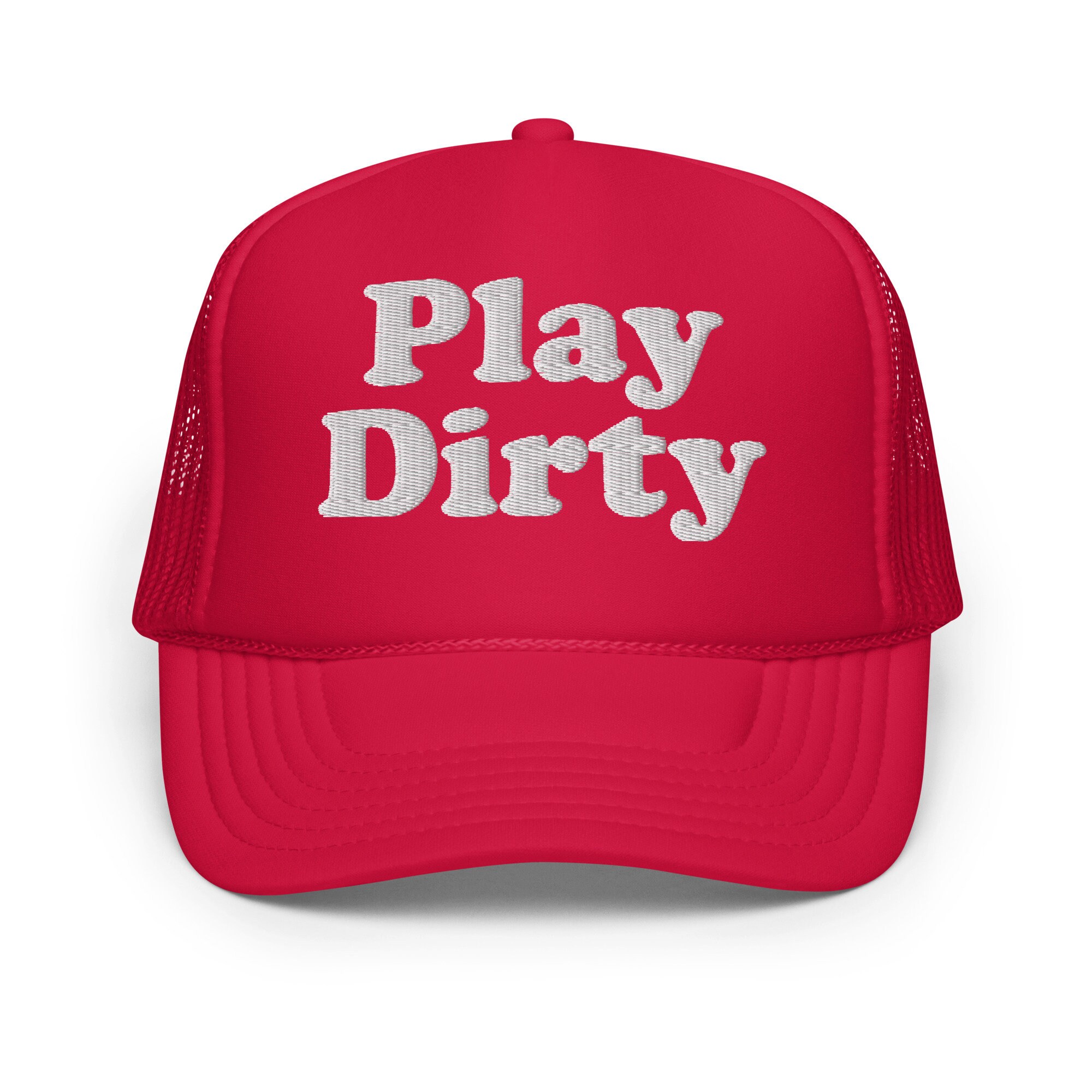Play Dirty Embroidered Trucker Hat | Funny Slogan Cap | Humor Mesh