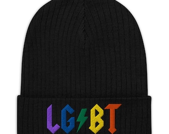 HBTQ+-mössa med rockmönster | HBTQ+-pridemössa | Regnbågsfärgad vintermössa | Djärv pridemössa för män och kvinnor | Stödjande HBTQ+-mössa
