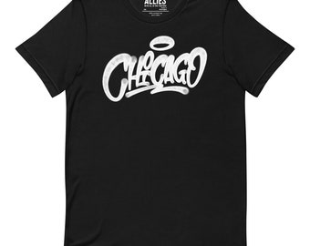 Chicago T-shirt - Handstyle, Men, Women, Unisex Tee, Illinois, Area Code 312, Chicago Gift, Souvenir, Travel, Windy City