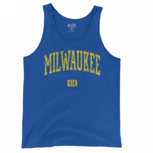 Milwaukee 414 Tank Top | Vorwahl 414 Ärmelloses Shirt für Männer und Unisex | Vintage-Stil Milwaukee-Druck | Sommer Geschenk Idee