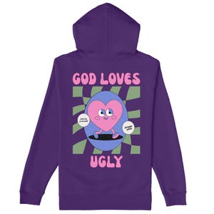 God Loves Ugly Hoodie | Funny Sarcastic Hoodie for Men | Just Be Yourself Pullover | Ironic Humor Sweatshirt | Unisex Graphic Hoodie