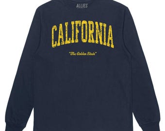 T-shirt Californië | The Golden State T-shirt met print | California-shirt heren en uniseks | Retro Californië-avontuurstijl | Cali-souvenircadeau