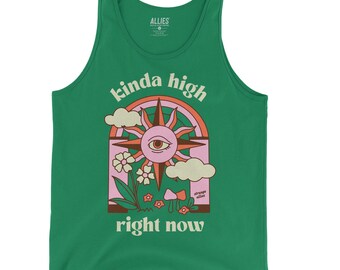 Soort hoge tanktop | Grappige wiettank voor heren | Trippy Stoner mouwloos T-shirt | Psychedelisch 420-shirt | Ironische unisex festivaltanktop