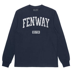 -shirt vintage à manches longues Fenway Boston | T-shirt quartier rétro pour homme et unisexe | Vêtements Fenway classiques