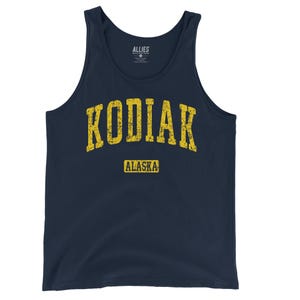 Kodiak Alaska Tank Top | Vintage Alaska Shirt | Retro Men & Unisex Sleeveless Tee | Alaska Adventure Gift